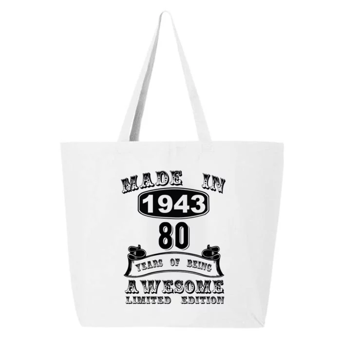 Made In 1943 80 Years Old Gifts 80th Birthday Gift For M.e 25L Jumbo Tote