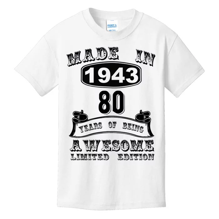 Made In 1943 80 Years Old Gifts 80th Birthday Gift For M.e Kids T-Shirt