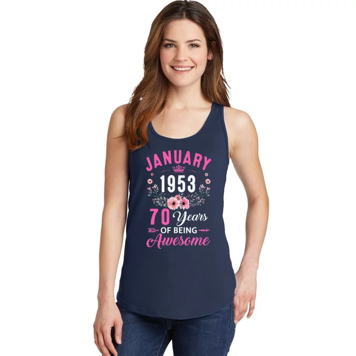 Made In 1953 70 Years Old January 70Th Birthday Women Ladies Essential Tank