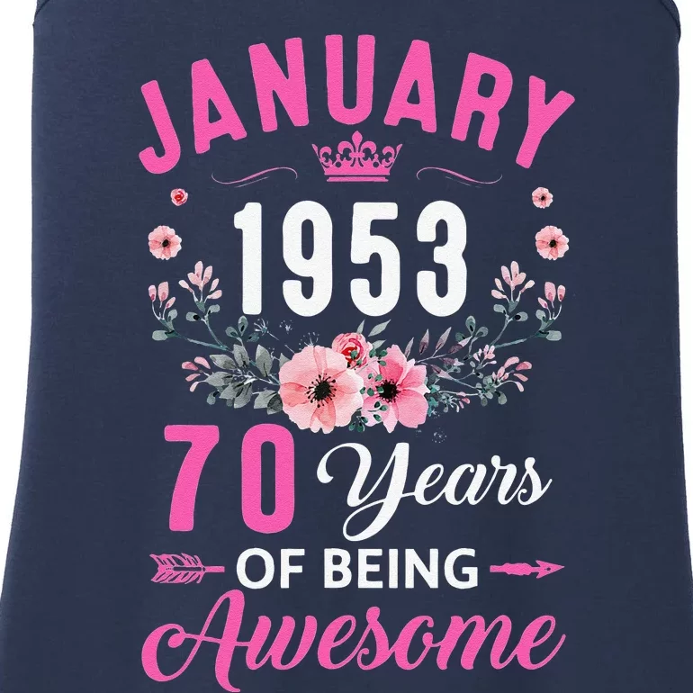 Made In 1953 70 Years Old January 70Th Birthday Women Ladies Essential Tank