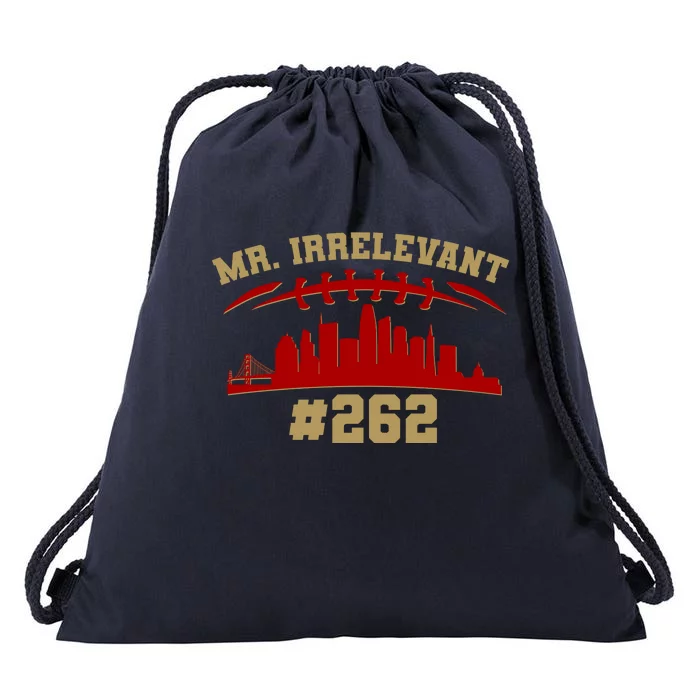 Mr. Irrelevant #262 San Francisco Football Team Colors Drawstring Bag