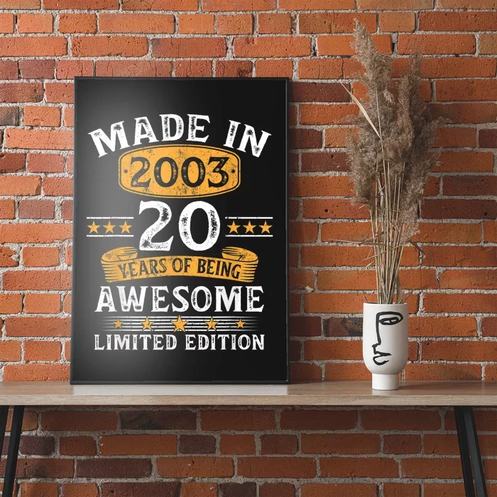 20 YEARS OF BEING AWESOME, 20th Birthday Gifts For Women And Men, Funny  Twenty Year Old, 20 Years Old Gift Sister Brother Friends Poster for Sale  by designood