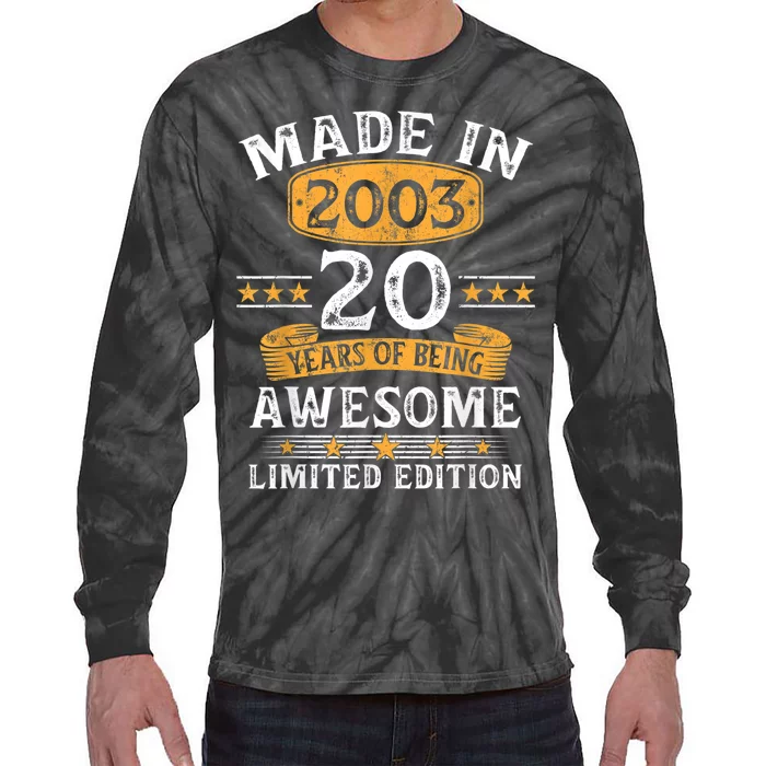 Made In 2003 20 Years Old 20th Birthday Gifts For m.e.n Tie-Dye Long Sleeve Shirt