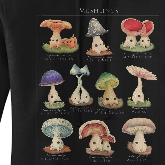 Mushling Identification 2nd Edition Botanical Mushroom Women's Pullover Hoodie