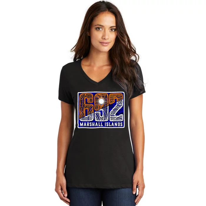 Marshall Islands 692 Women's V-Neck T-Shirt