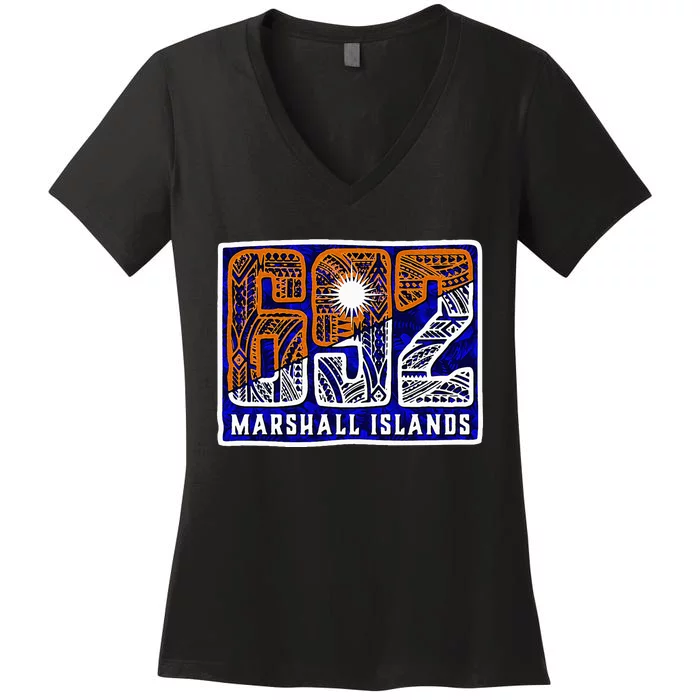 Marshall Islands 692 Women's V-Neck T-Shirt