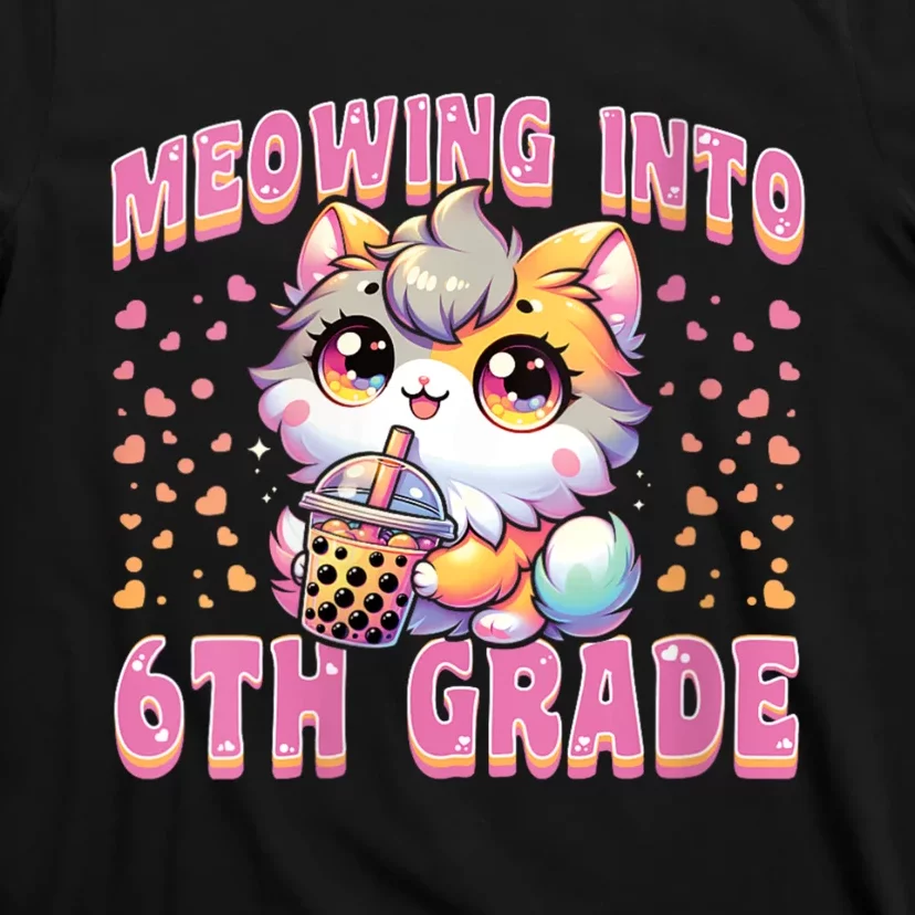 Meowing Into 6th Grade Girl Back To School Gift T-Shirt