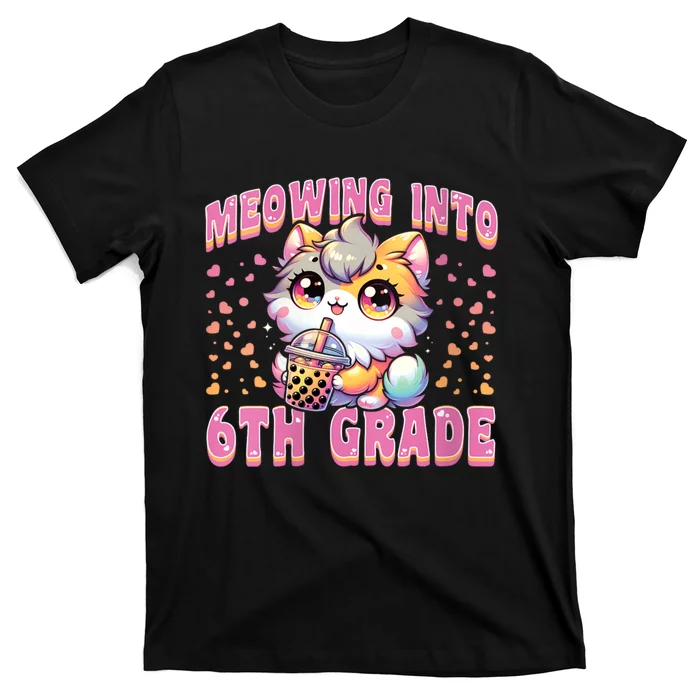 Meowing Into 6th Grade Girl Back To School Gift T-Shirt