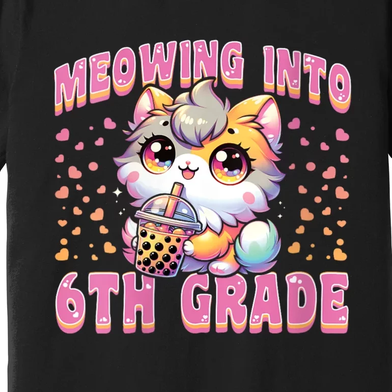 Meowing Into 6th Grade Girl Back To School Gift Premium T-Shirt