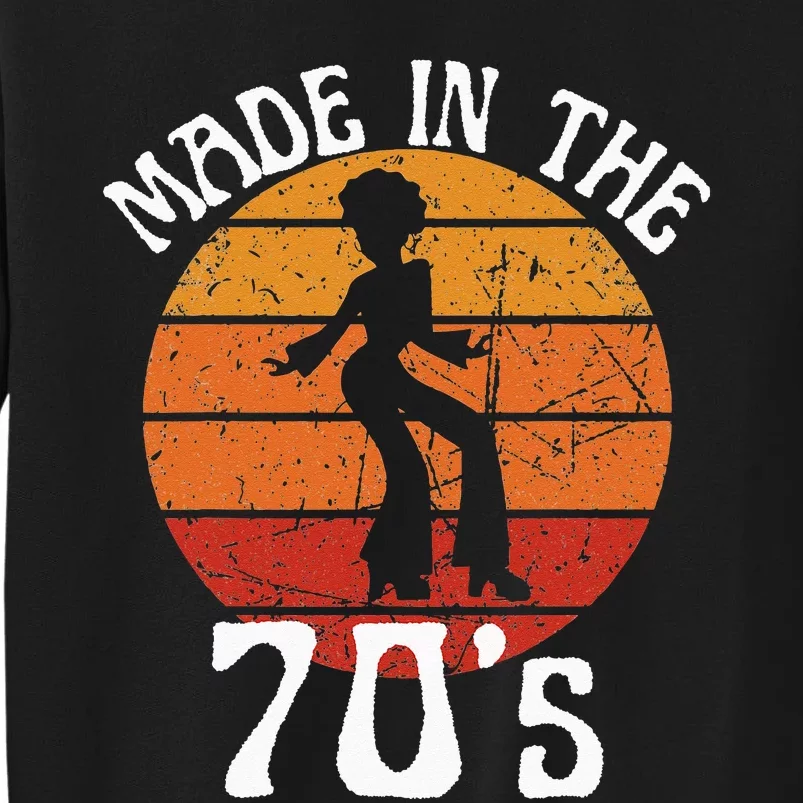 Made In 70s Black Afro African American Dancer Sunset Tall Sweatshirt