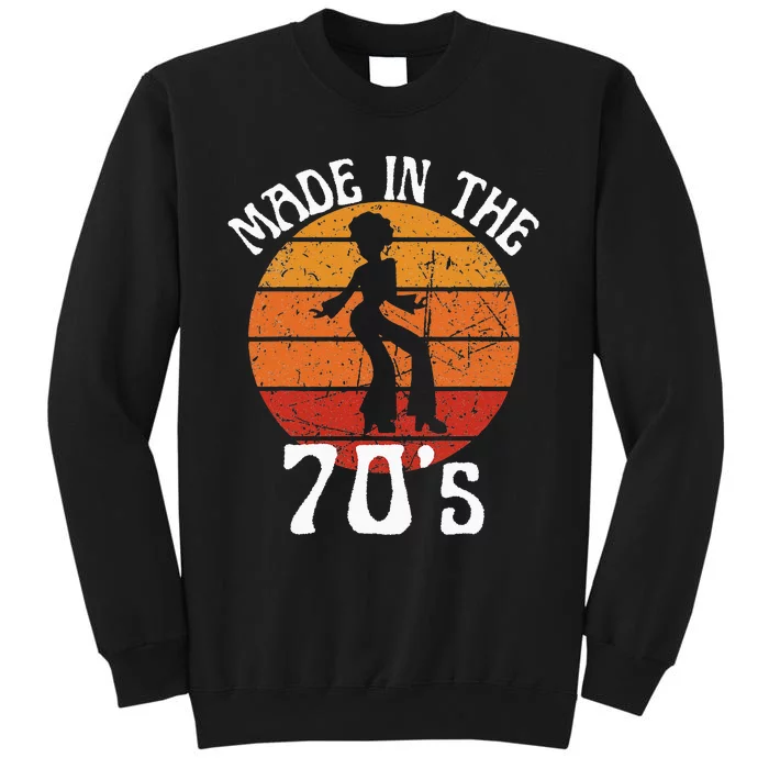 Made In 70s Black Afro African American Dancer Sunset Tall Sweatshirt