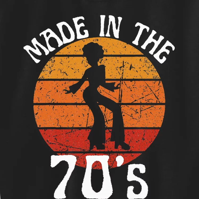 Made In 70s Black Afro African American Dancer Sunset Kids Sweatshirt