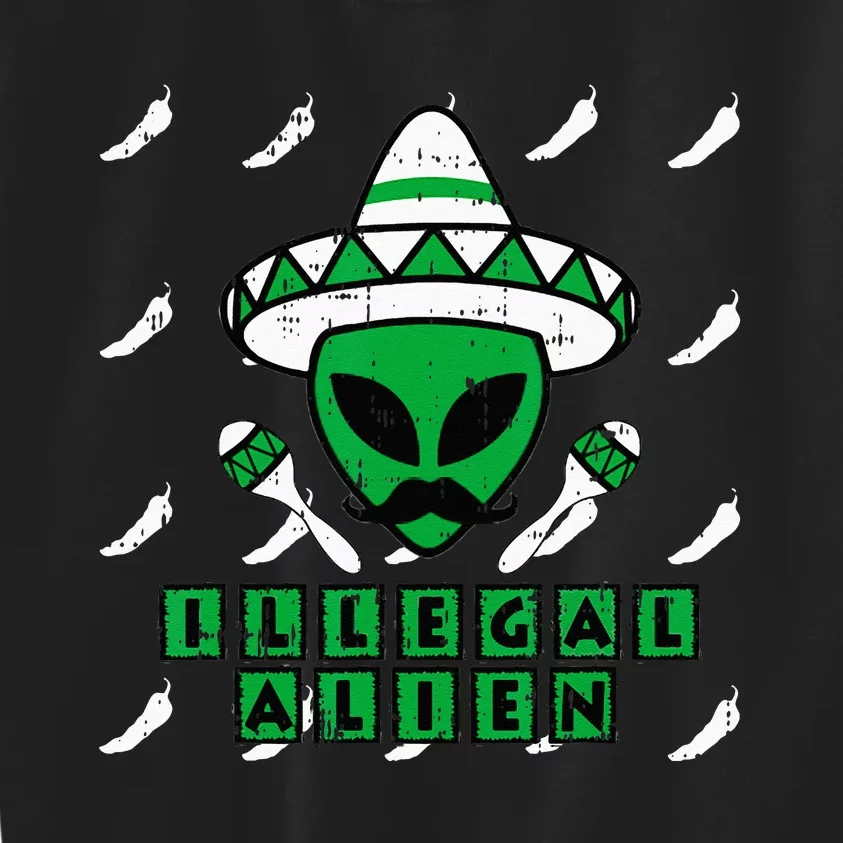 Martian Illegal Alien Mexican Area 51 Funny Halloween Gift Kids Sweatshirt