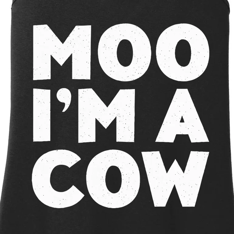 Moo IM A Cow Cow Costume Ladies Essential Tank