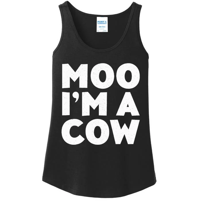 Moo IM A Cow Cow Costume Ladies Essential Tank