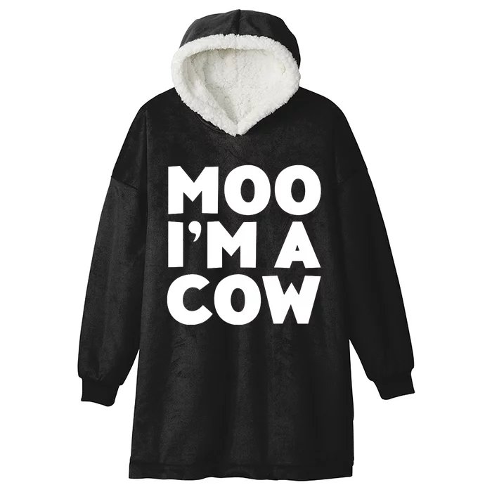 Moo Im A Cow Costume Hooded Wearable Blanket