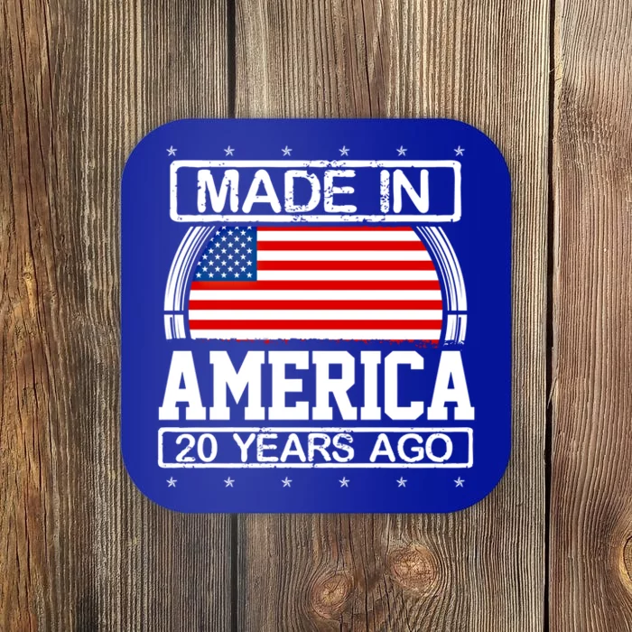 Made In America 20 Years Ago Birthday Gift For Twenty Flag Meaningful Gift Coaster