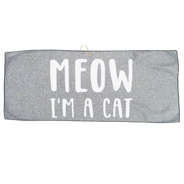 Meow Im A Cat Funny Lazy Animal Halloween Costume Large Microfiber Waffle Golf Towel