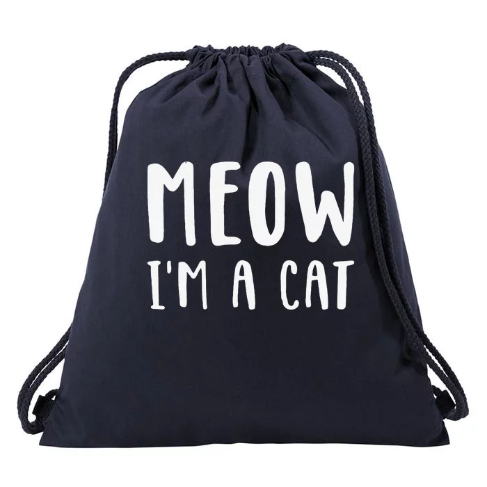 Meow Im A Cat Funny Lazy Animal Halloween Costume Drawstring Bag