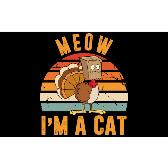 Meow I'm A Cat Retro Sunset Funny Turkey Bumper Sticker