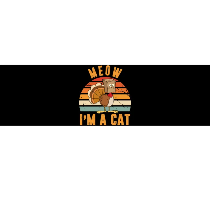 Meow I'm A Cat Retro Sunset Funny Turkey Bumper Sticker