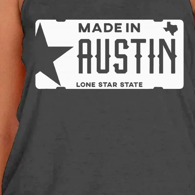 Made In Austin Texas Born In Atx The City Of Legends Women's Knotted Racerback Tank