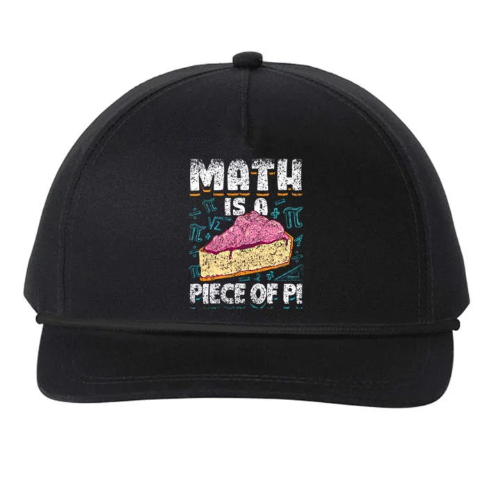 Math Is A Piece Of Pi Teacher Mathematics 3 14 Pi Day Gift Snapback Five-Panel Rope Hat