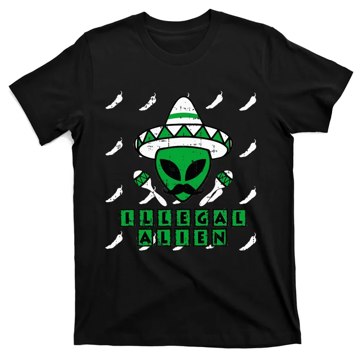 Martian Illegal Alien Mexican Area 51 Funny Halloween Gift T-Shirt