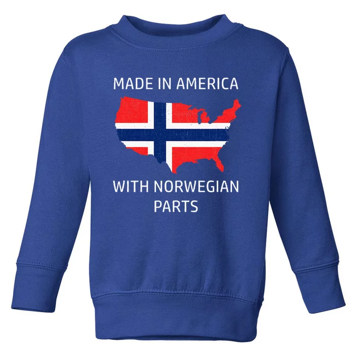 Made In America With Norwegian Parts Norway And Usa Toddler Sweatshirt