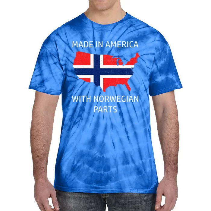 Made In America With Norwegian Parts Norway And Usa Tie-Dye T-Shirt