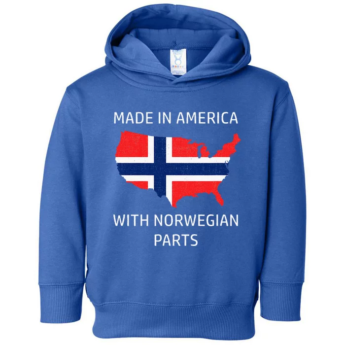 Made In America With Norwegian Parts Norway And Usa Toddler Hoodie