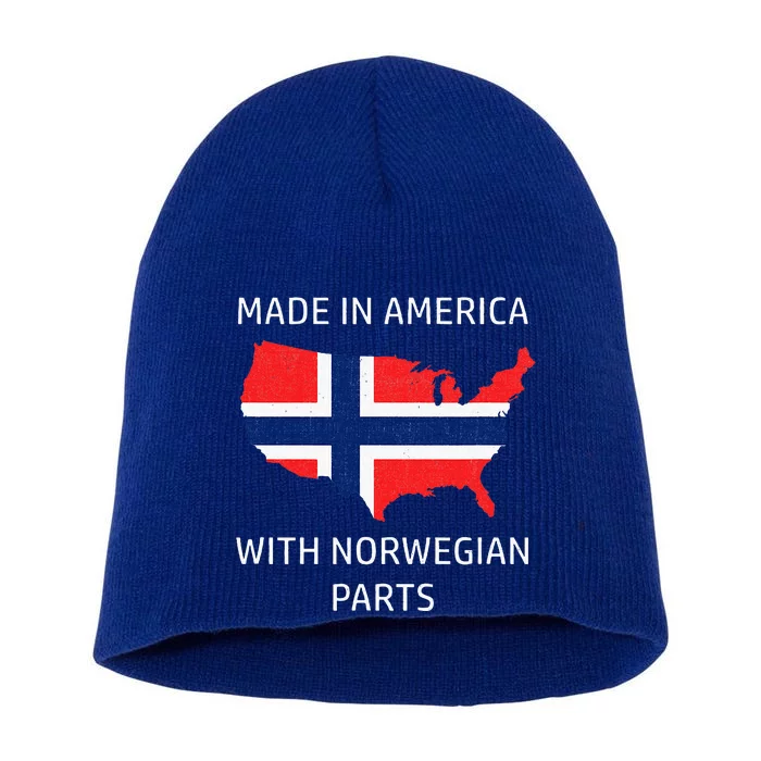 Made In America With Norwegian Parts Norway And Usa Short Acrylic Beanie