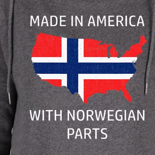 Made In America With Norwegian Parts Norway And Usa Womens Funnel Neck Pullover Hood