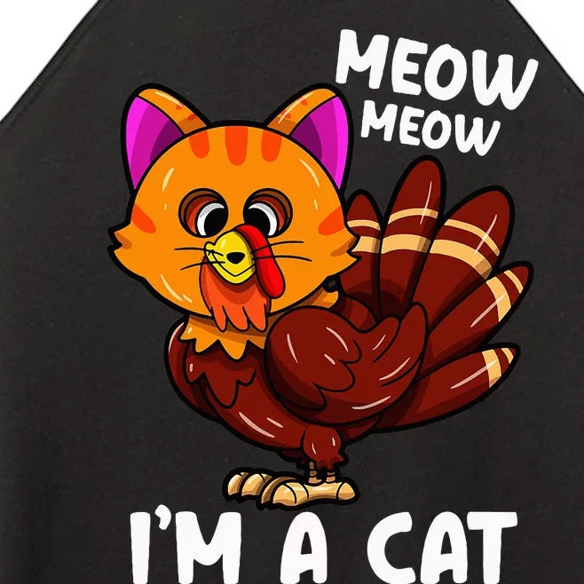 Meow IM A Cat Turkey Thanksgiving Women’s Perfect Tri Rocker Tank