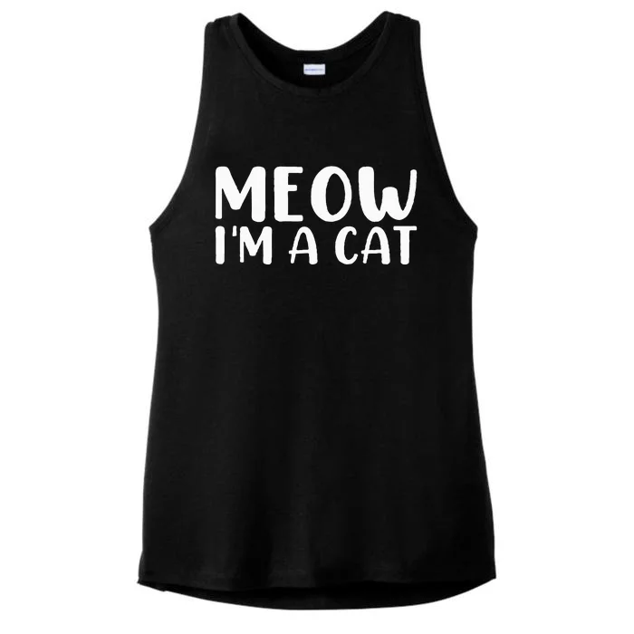 Meow I'm A Cat  Halloween Costume Funny Saying Cat Ladies Tri-Blend Wicking Tank