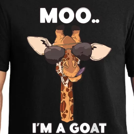 Moo I'm A Goat Funny Cartoon Giraffe Pajama Set