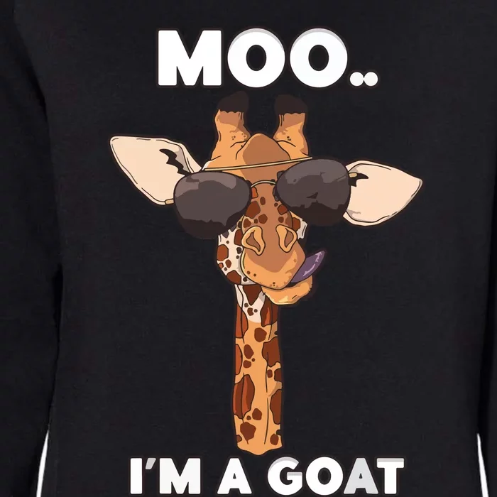 Moo I'm A Goat Funny Cartoon Giraffe Womens California Wash Sweatshirt