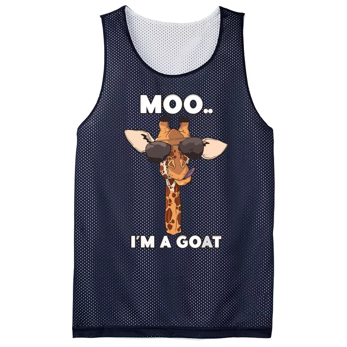 Moo I'm A Goat Funny Cartoon Giraffe Mesh Reversible Basketball Jersey Tank