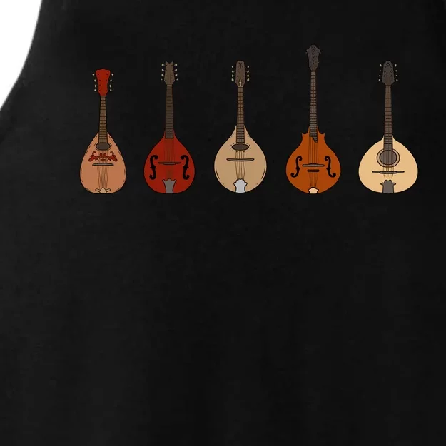 Mandolins In A Row Music Instrument Set Ladies Tri-Blend Wicking Tank