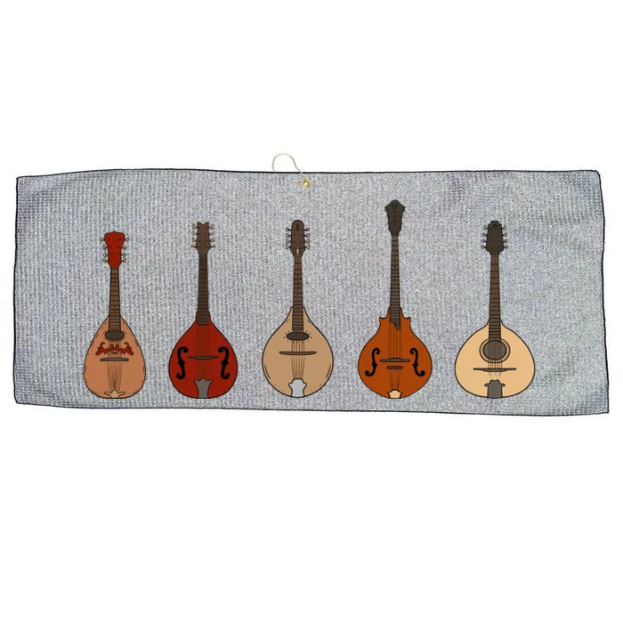 Mandolins In A Row Music Instrument Set Large Microfiber Waffle Golf Towel