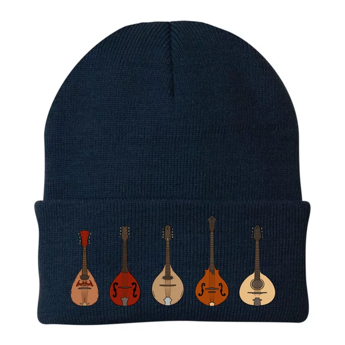 Mandolins In A Row Music Instrument Set Knit Cap Winter Beanie