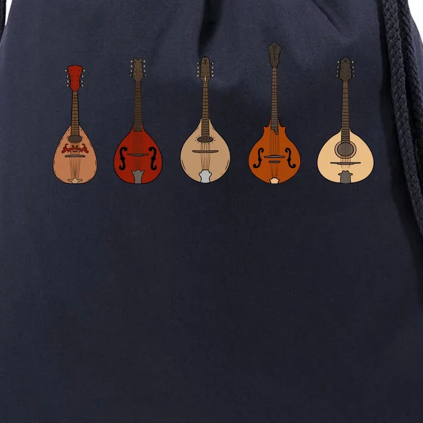 Mandolins In A Row Music Instrument Set Drawstring Bag