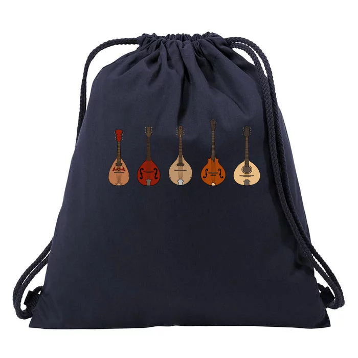 Mandolins In A Row Music Instrument Set Drawstring Bag