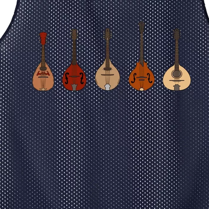 Mandolins In A Row Music Instrument Set Mesh Reversible Basketball Jersey Tank