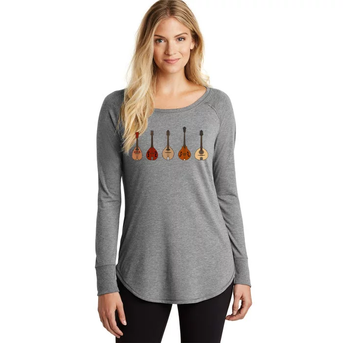 Mandolins In A Row Music Instrument Set Women's Perfect Tri Tunic Long Sleeve Shirt