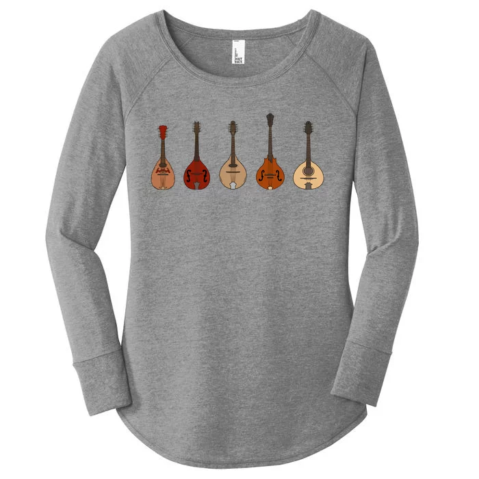 Mandolins In A Row Music Instrument Set Women's Perfect Tri Tunic Long Sleeve Shirt