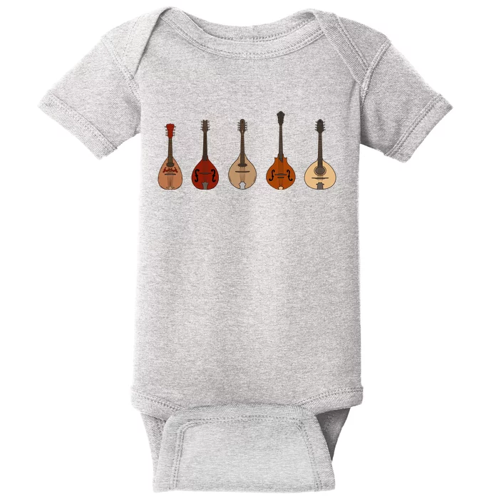 Mandolins In A Row Music Instrument Set Baby Bodysuit