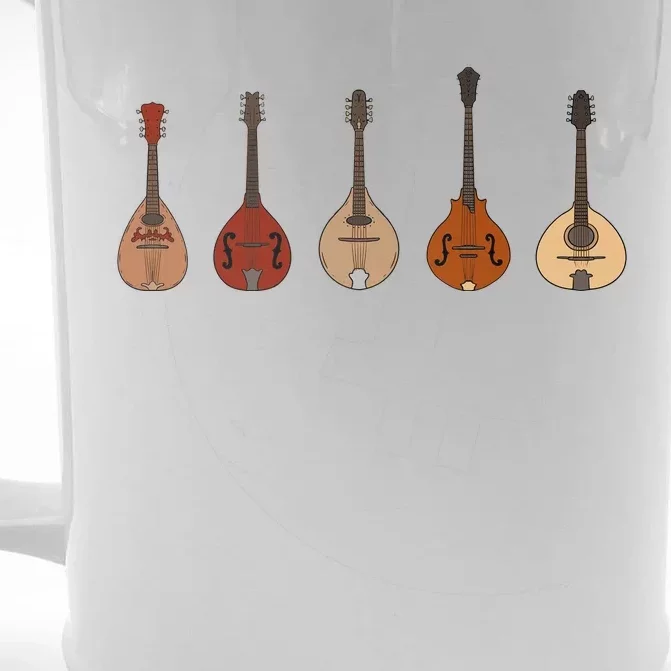 Mandolins In A Row Music Instrument Set Front & Back Beer Stein