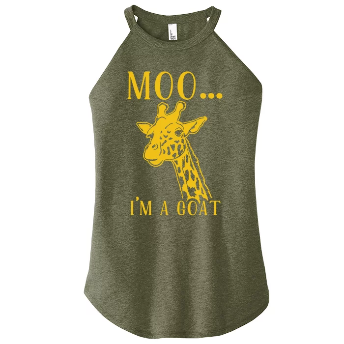 Moo I'm A Goat Funny Giraffe Cow Women’s Perfect Tri Rocker Tank