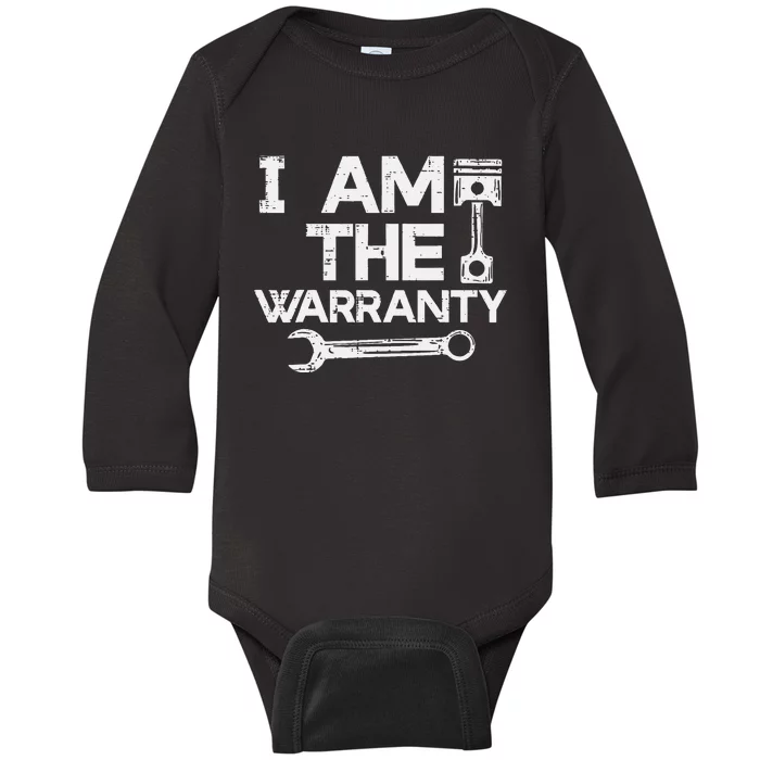 Mechanic I Am The Warranty Funny Car Auto Technician Baby Long Sleeve Bodysuit